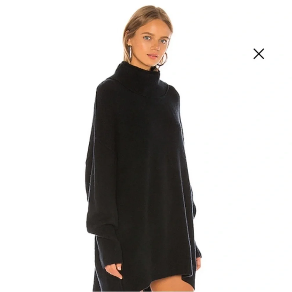 Free People Afterglow Tunic Sweater Black XS